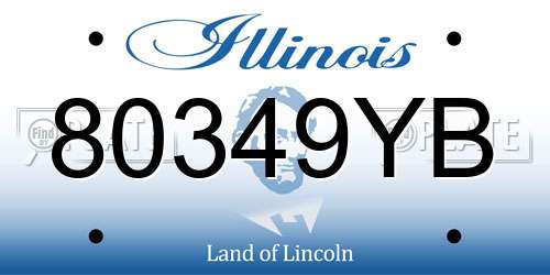 80349YB Illinois License Plate