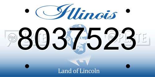 8037523 Illinois License Plate