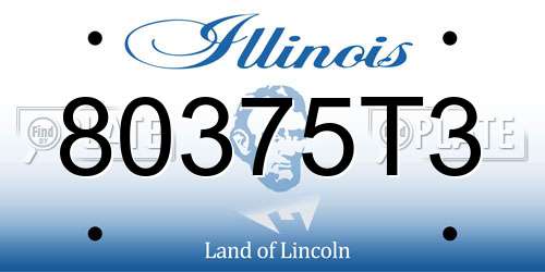 80375T3 Illinois License Plate