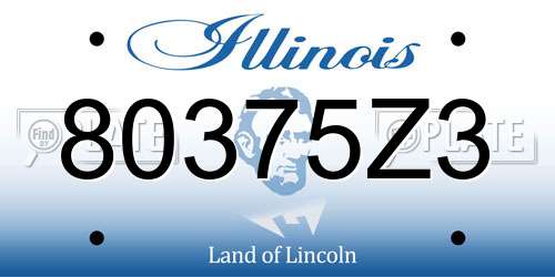 80375Z3 Illinois License Plate