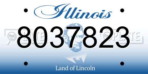8037823 Illinois License Plate