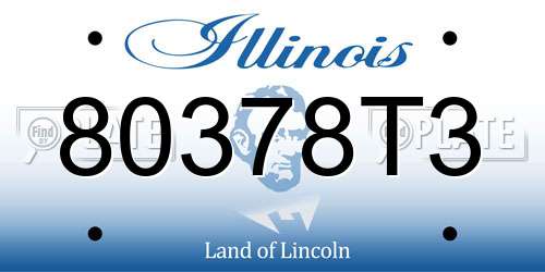 80378T3 Illinois License Plate