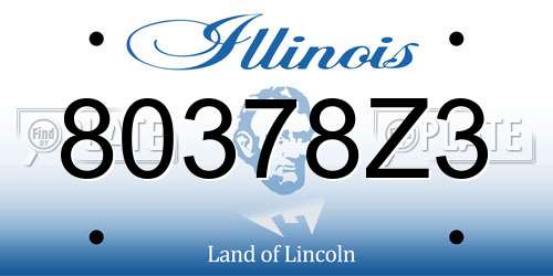 80378Z3 Illinois License Plate