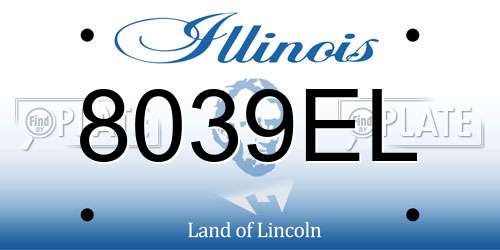 8039EL Illinois License Plate