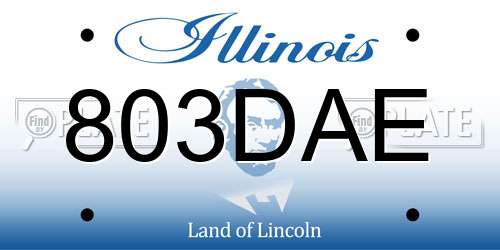 803DAE Illinois License Plate