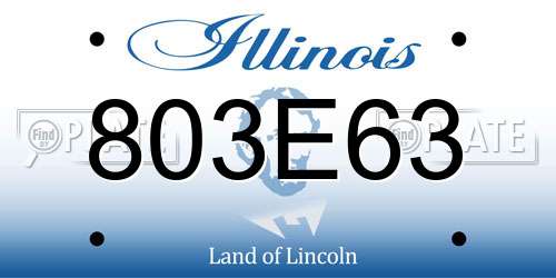 803E63 Illinois License Plate