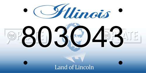 803O43 Illinois License Plate