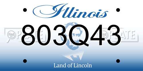 803Q43 Illinois License Plate