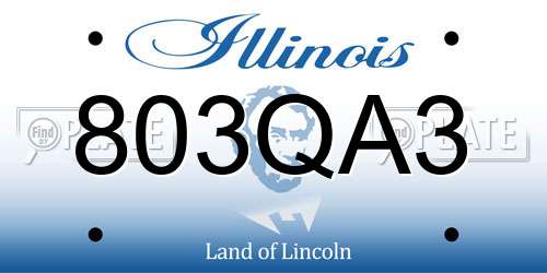 803QA3 Illinois License Plate