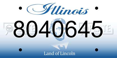 8040645 Illinois License Plate
