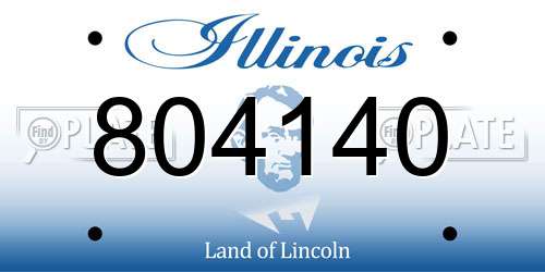 804140 Illinois License Plate
