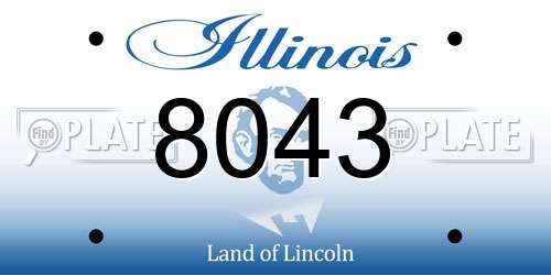 8043 Illinois License Plate