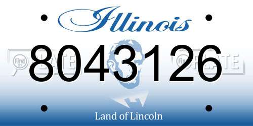 8043126 Illinois License Plate