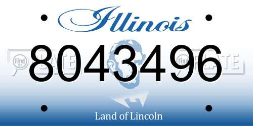 8043496 Illinois License Plate