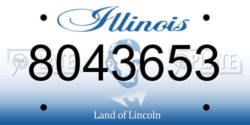 8043653 Illinois License Plate