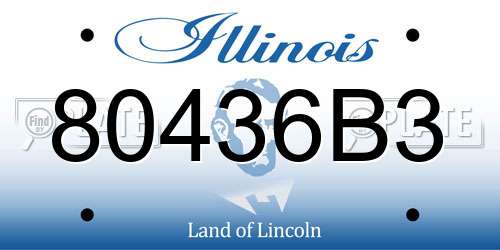 80436B3 Illinois License Plate