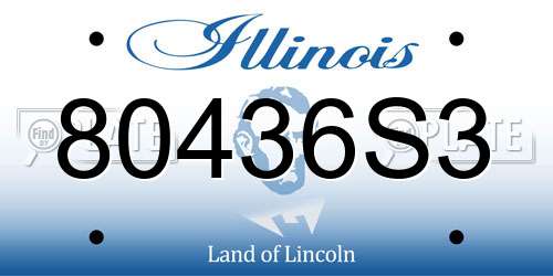 80436S3 Illinois License Plate