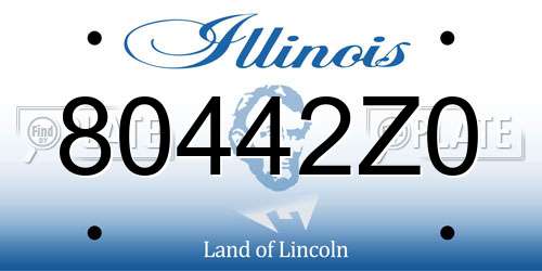 80442Z0 Illinois License Plate