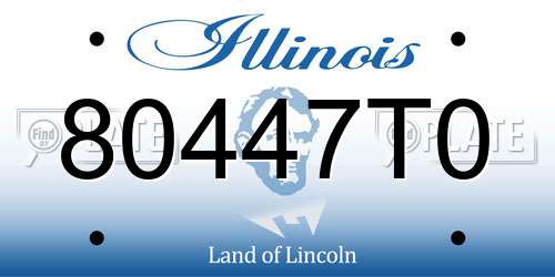 80447T0 Illinois License Plate