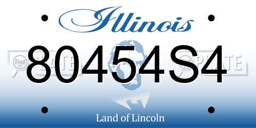 80454S4 Illinois License Plate