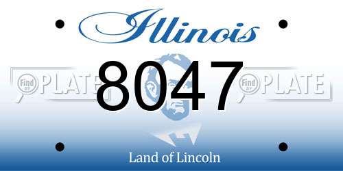 8047 Illinois License Plate