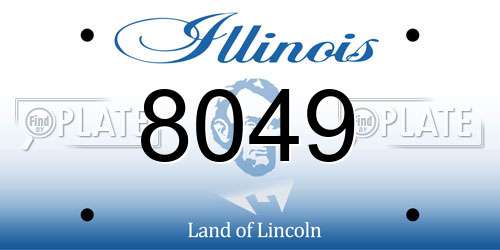 8049 Illinois License Plate