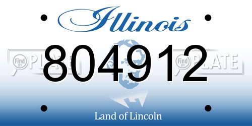 804912 Illinois License Plate