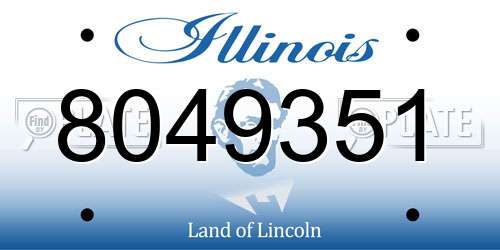 8049351 Illinois License Plate