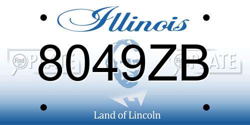 8049ZB Illinois License Plate