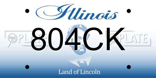 804CK Illinois License Plate