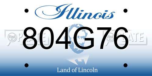 804G76 Illinois License Plate