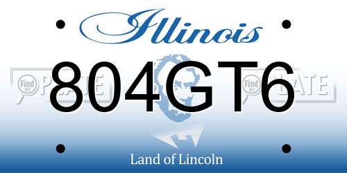 804GT6 Illinois License Plate