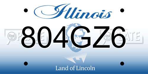 804GZ6 Illinois License Plate