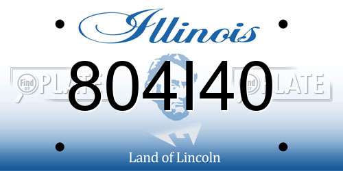 804I40 Illinois License Plate
