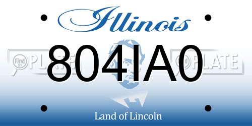 804IA0 Illinois License Plate