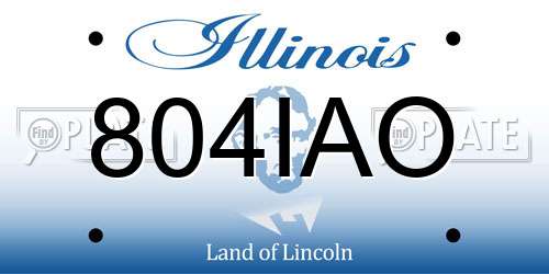 804IAO Illinois License Plate