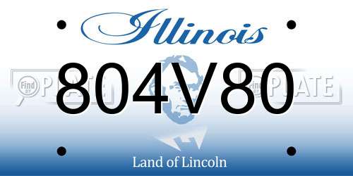 804V80 Illinois License Plate