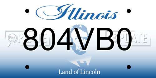 804VB0 Illinois License Plate