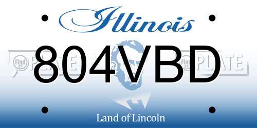 804VBD Illinois License Plate