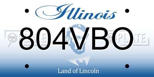 804VBO Illinois License Plate