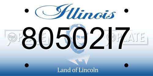 80502I7 Illinois License Plate