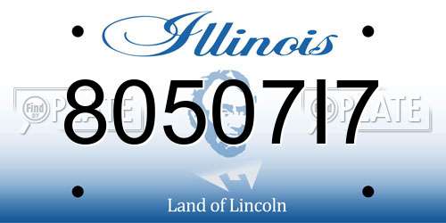 80507I7 Illinois License Plate