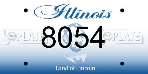 8054 Illinois License Plate
