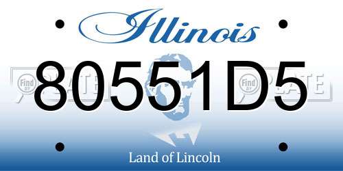 80551D5 Illinois License Plate