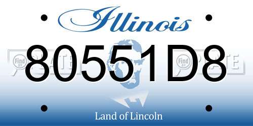 80551D8 Illinois License Plate