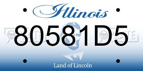 80581D5 Illinois License Plate