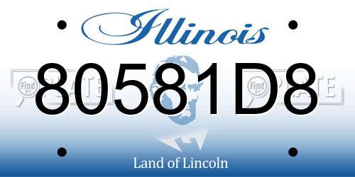 80581D8 Illinois License Plate