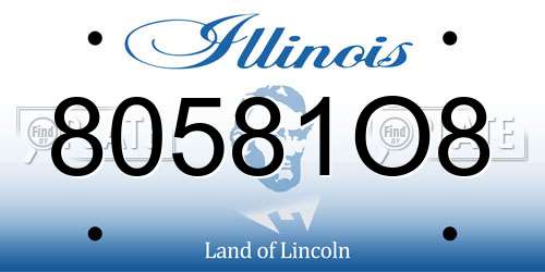 80581O8 Illinois License Plate