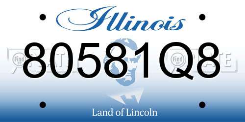 80581Q8 Illinois License Plate