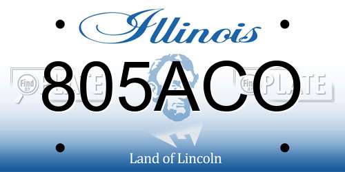 805ACO Illinois License Plate